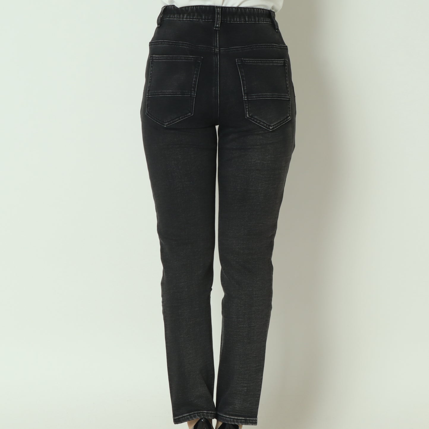 裏起毛ボーイフレンドカットデニム グレー  WKH001