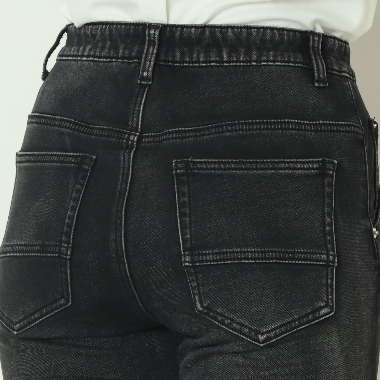 裏起毛ボーイフレンドカットデニム グレー  WKH001