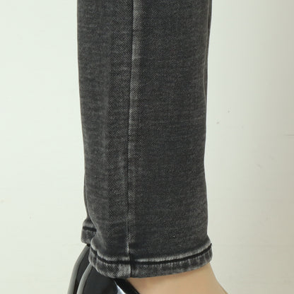 裏起毛ボーイフレンドカットデニム グレー  WKH001