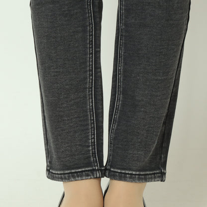 裏起毛ボーイフレンドカットデニム グレー  WKH001