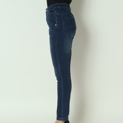 裏起毛ボーイフレンドカットデニム ベーシックブルー WKH002