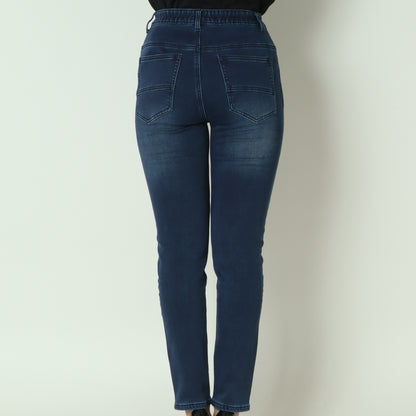 裏起毛ボーイフレンドカットデニム ベーシックブルー WKH002