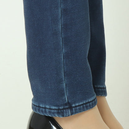 裏起毛ボーイフレンドカットデニム ベーシックブルー WKH002