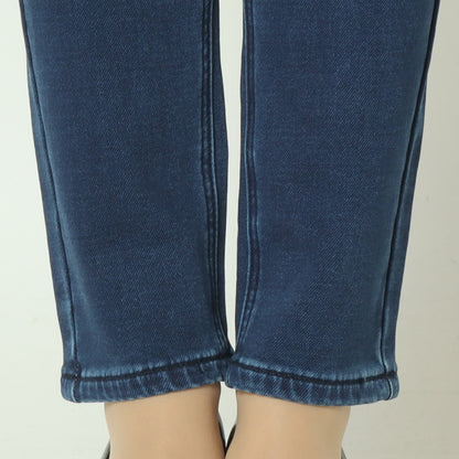 裏起毛ボーイフレンドカットデニム ベーシックブルー WKH002