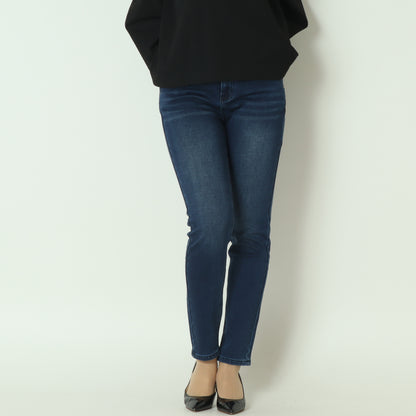 裏起毛ボーイフレンドカットデニム ベーシックブルー WKH002