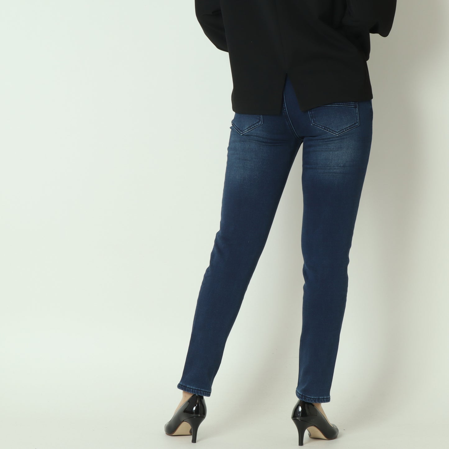 裏起毛ボーイフレンドカットデニム ベーシックブルー WKH002