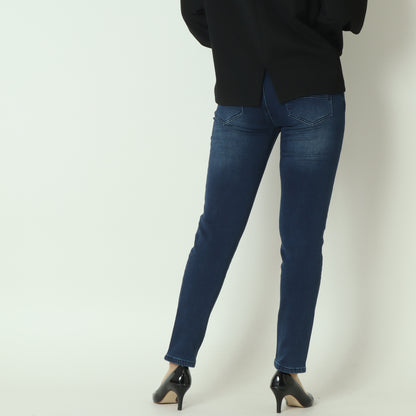 裏起毛ボーイフレンドカットデニム ベーシックブルー WKH002