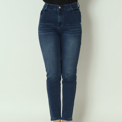 裏起毛ボーイフレンドカットデニム ベーシックブルー WKH002