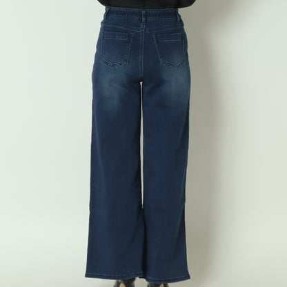 裏起毛ワイドカットデニムベーシックブルー　WKH004