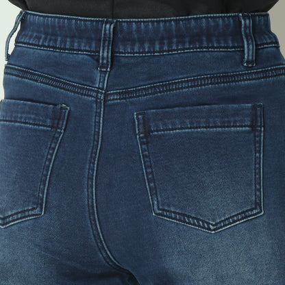 裏起毛ワイドカットデニムベーシックブルー　WKH004