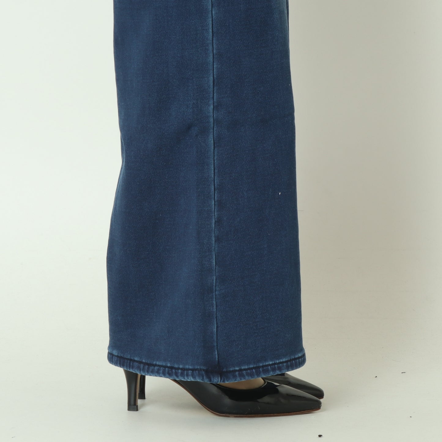 裏起毛ワイドカットデニムベーシックブルー　WKH004