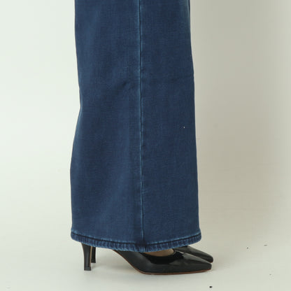 裏起毛ワイドカットデニムベーシックブルー　WKH004