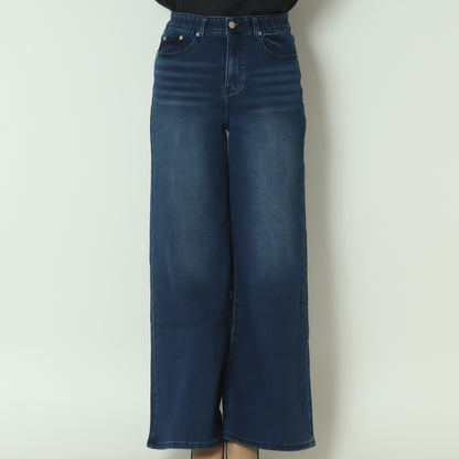 裏起毛ワイドカットデニムベーシックブルー　WKH004