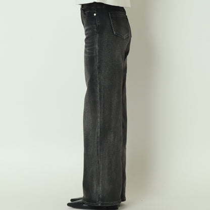 裏起毛ワイドカットデニム グレー  WKH005