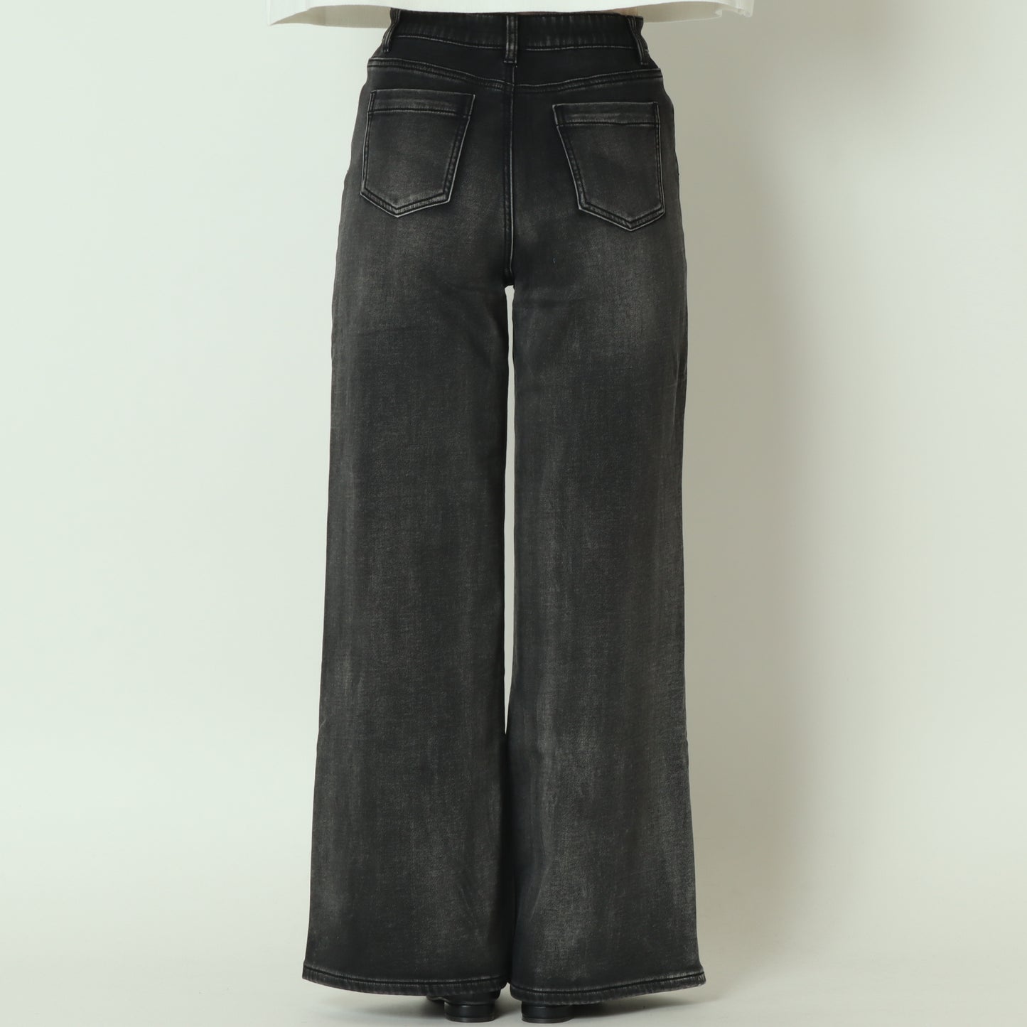 裏起毛ワイドカットデニム グレー  WKH005