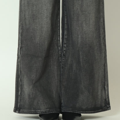 裏起毛ワイドカットデニム グレー  WKH005