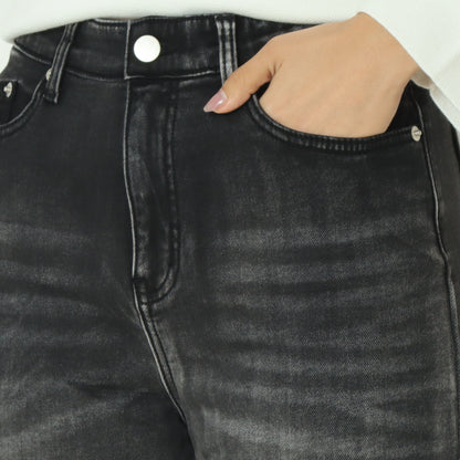 裏起毛ワイドカットデニム グレー  WKH005