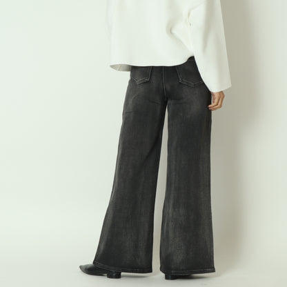 裏起毛ワイドカットデニム グレー  WKH005