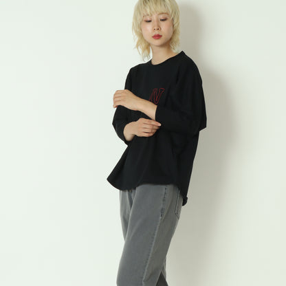 ラインステッチロゴ刺繍ドルマンT  55035522
