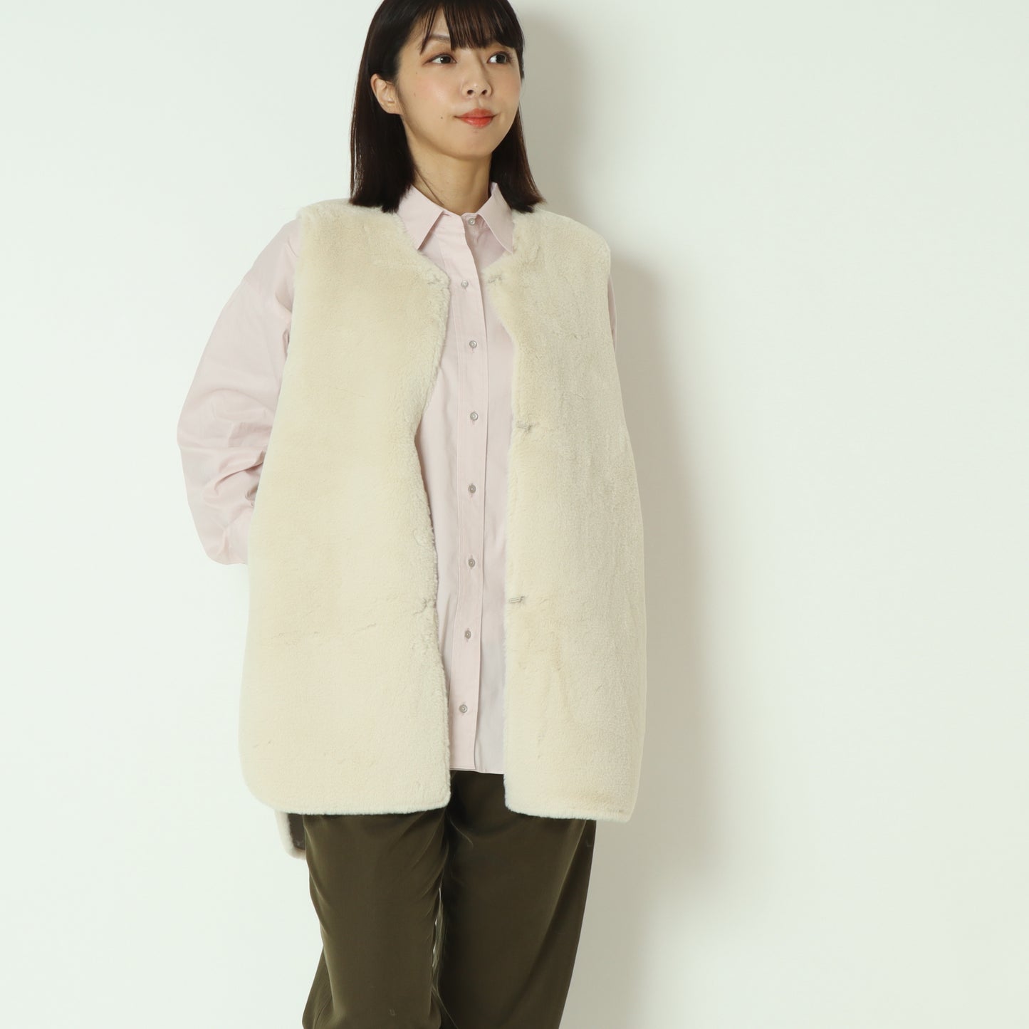 フェイクファームートンミドルジレ  55224501