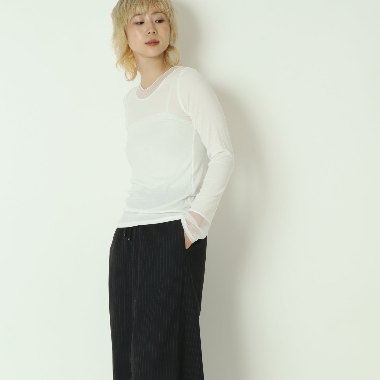 シアードッキング長袖カットソー  55095522