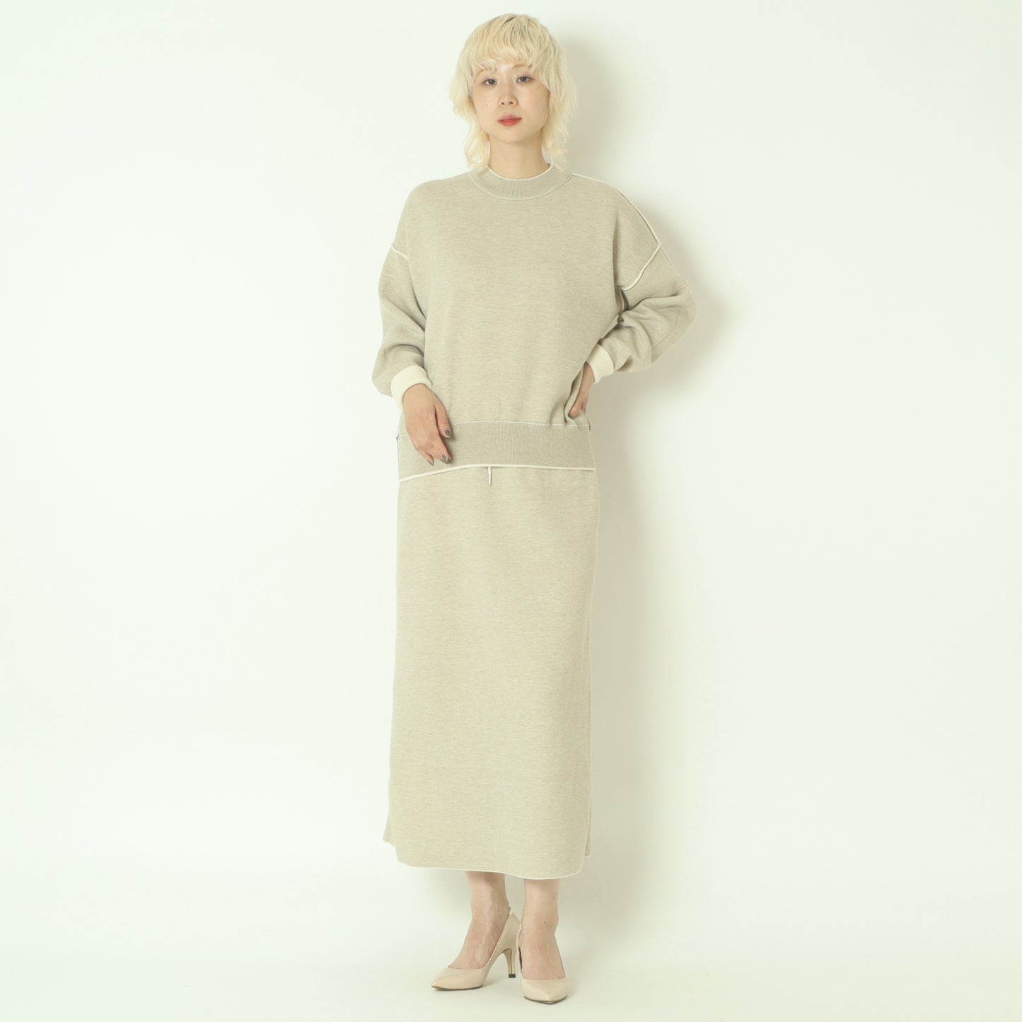 リバーシブルクルーネックニット　55225511