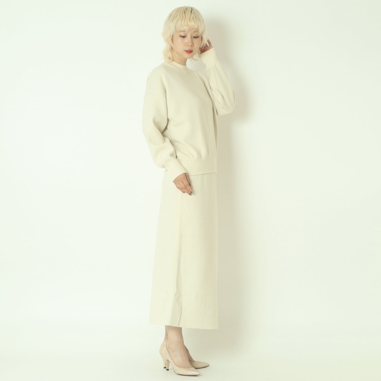 リバーシブルクルーネックニット　55225511