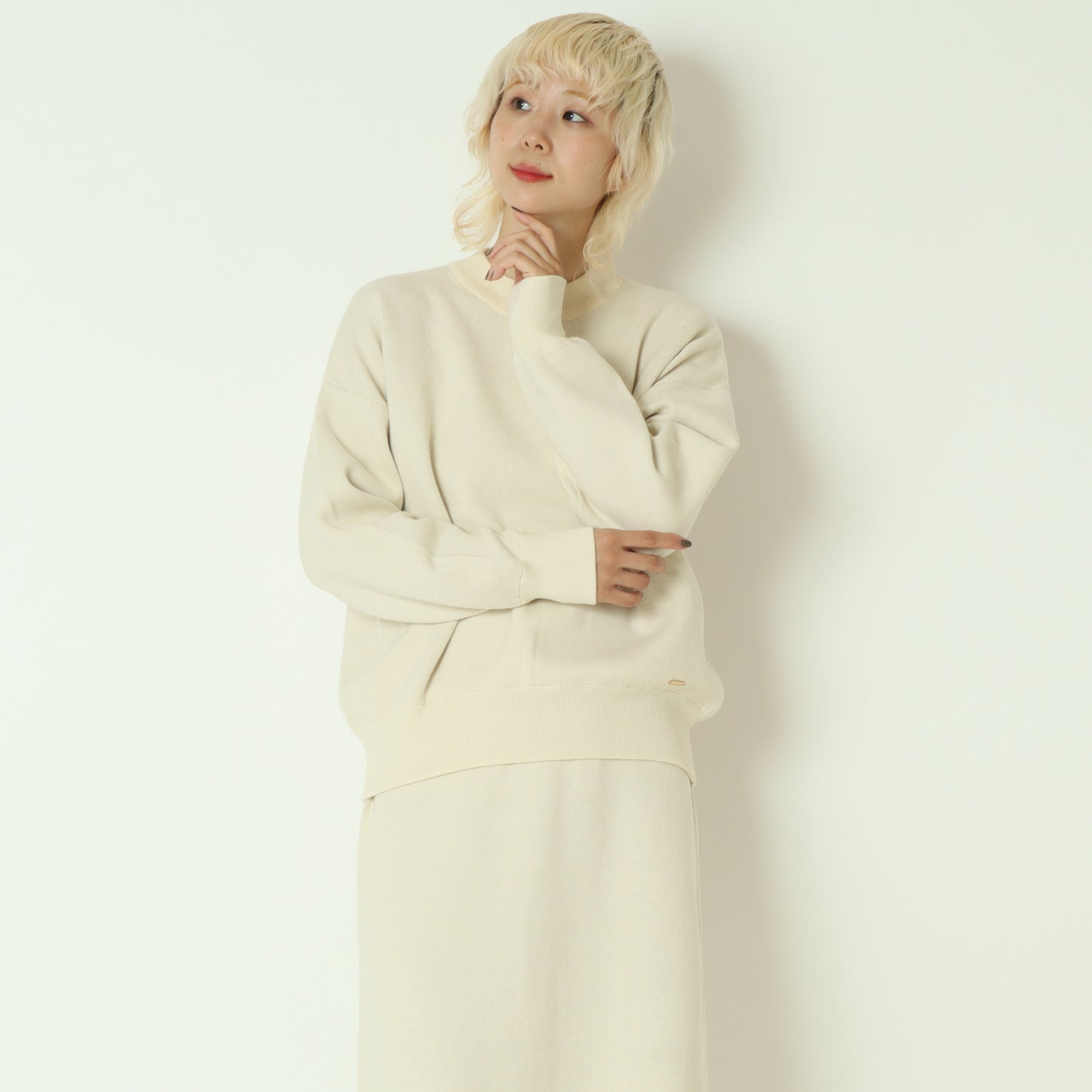 リバーシブルクルーネックニット　55225511