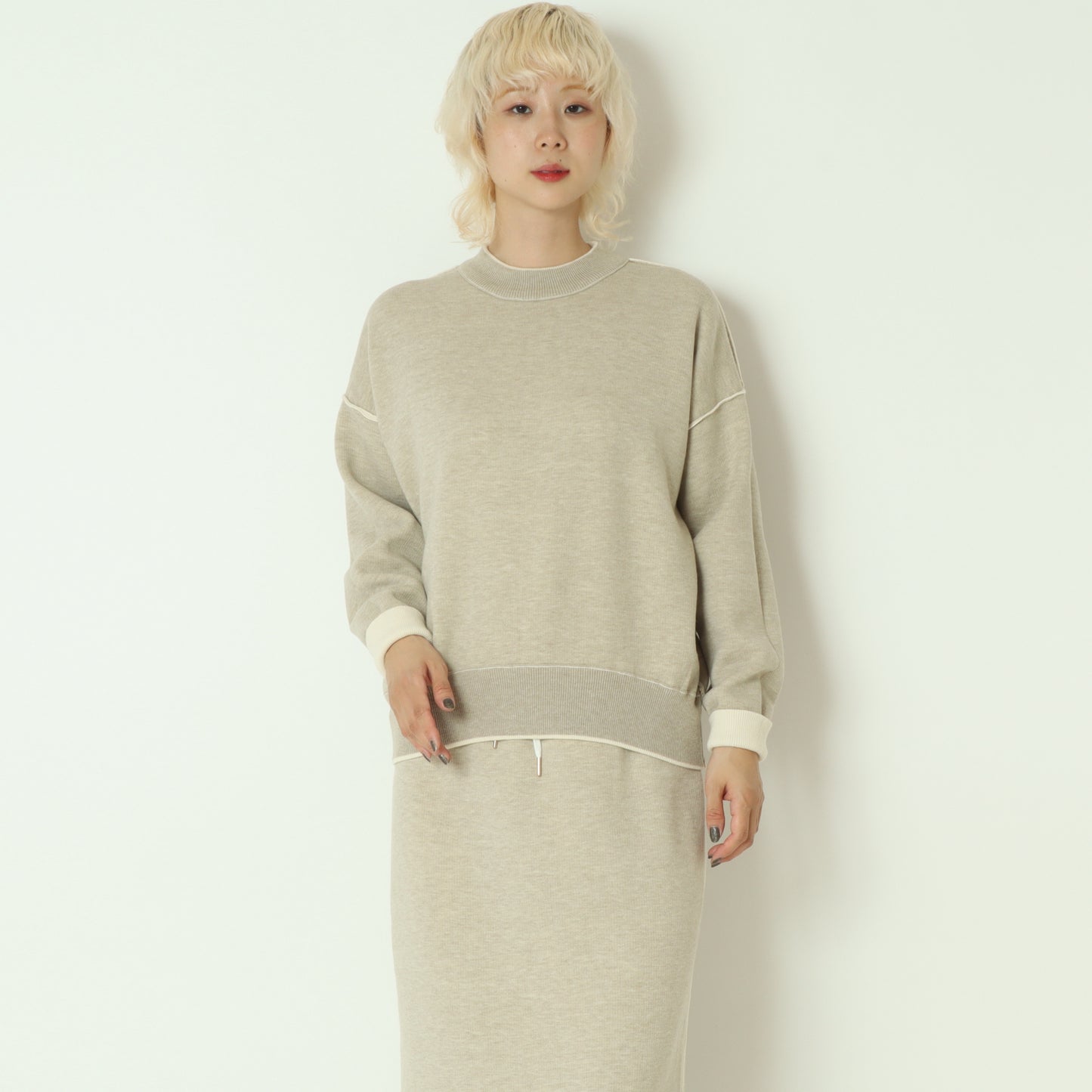 リバーシブルクルーネックニット　55225511