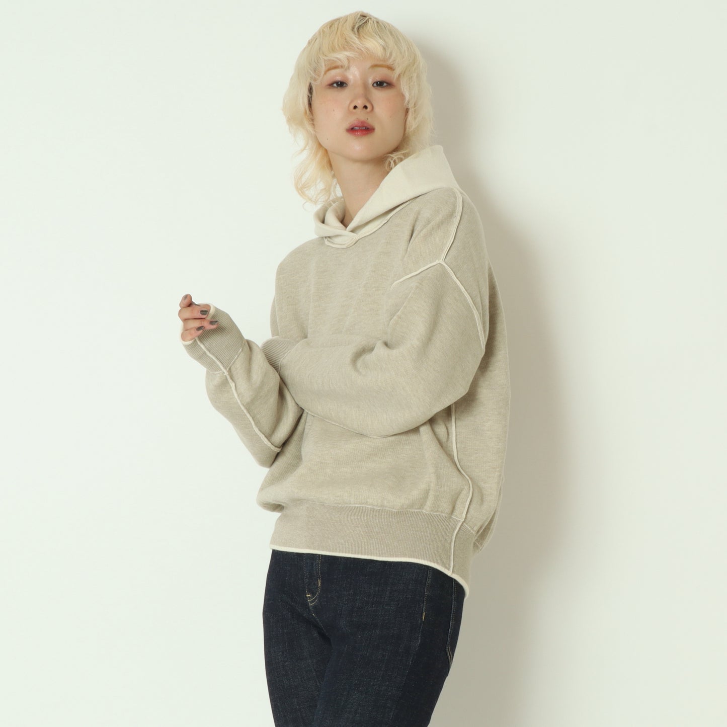 リバーシブルニットフーディー　55225555