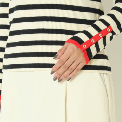 アクセントカラータートルネックニット  55225582