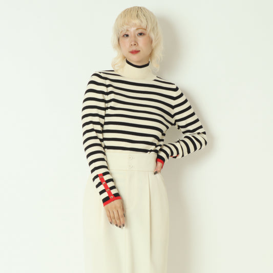 アクセントカラータートルネックニット  55225582