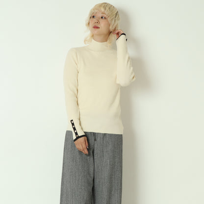 アクセントカラータートルネックニット  55225582