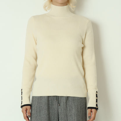 アクセントカラータートルネックニット  55225582