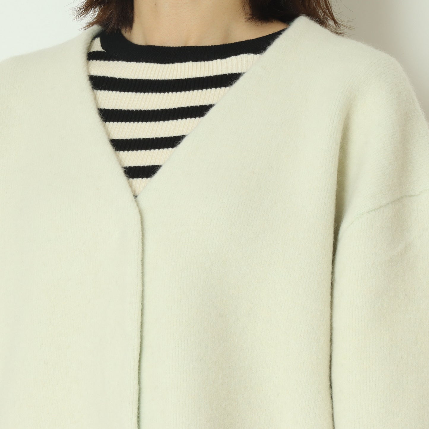 ドット釦Vネックカーディガン  55295006