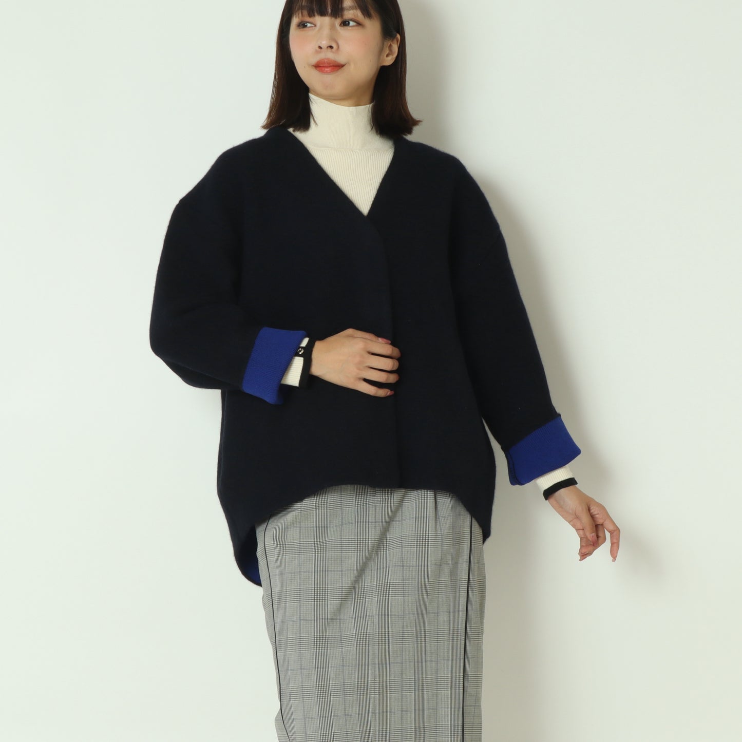 ドット釦Vネックカーディガン  55295006