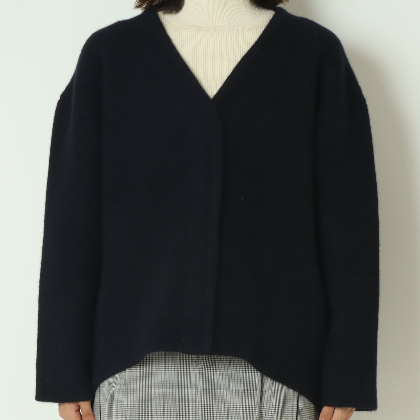 ドット釦Vネックカーディガン  55295006