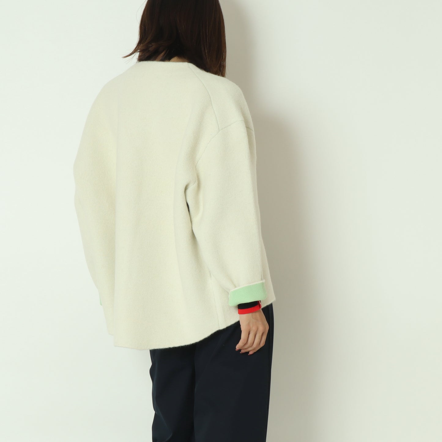 ドット釦Vネックカーディガン  55295006