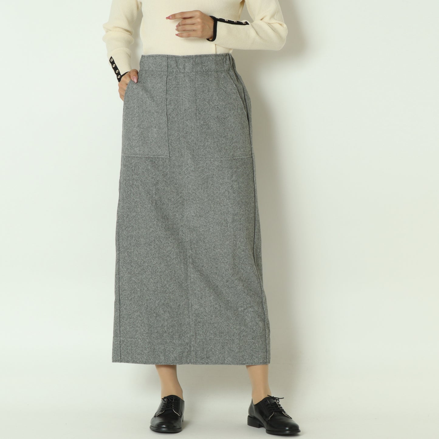 ウールレットロングスカート  55096503