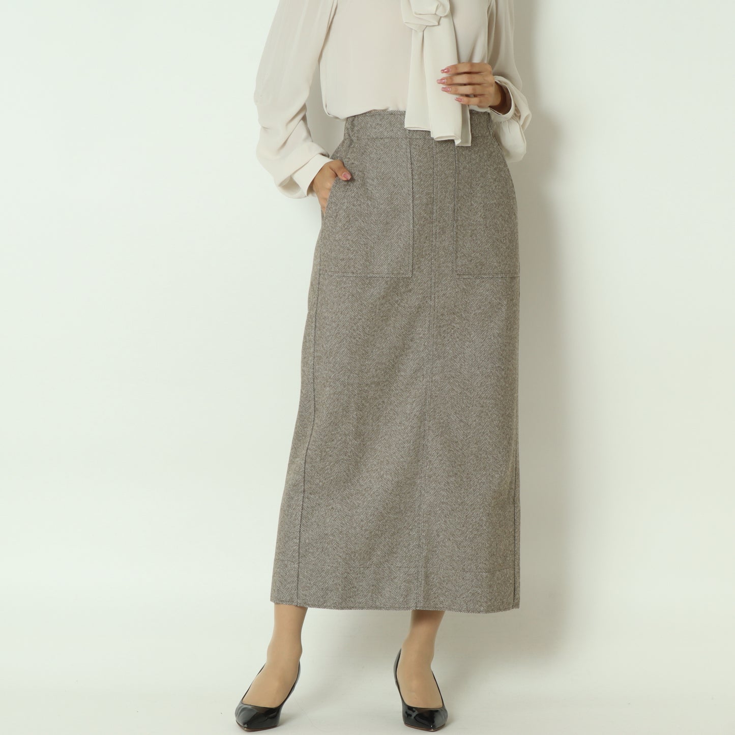 ウールレットロングスカート  55096503