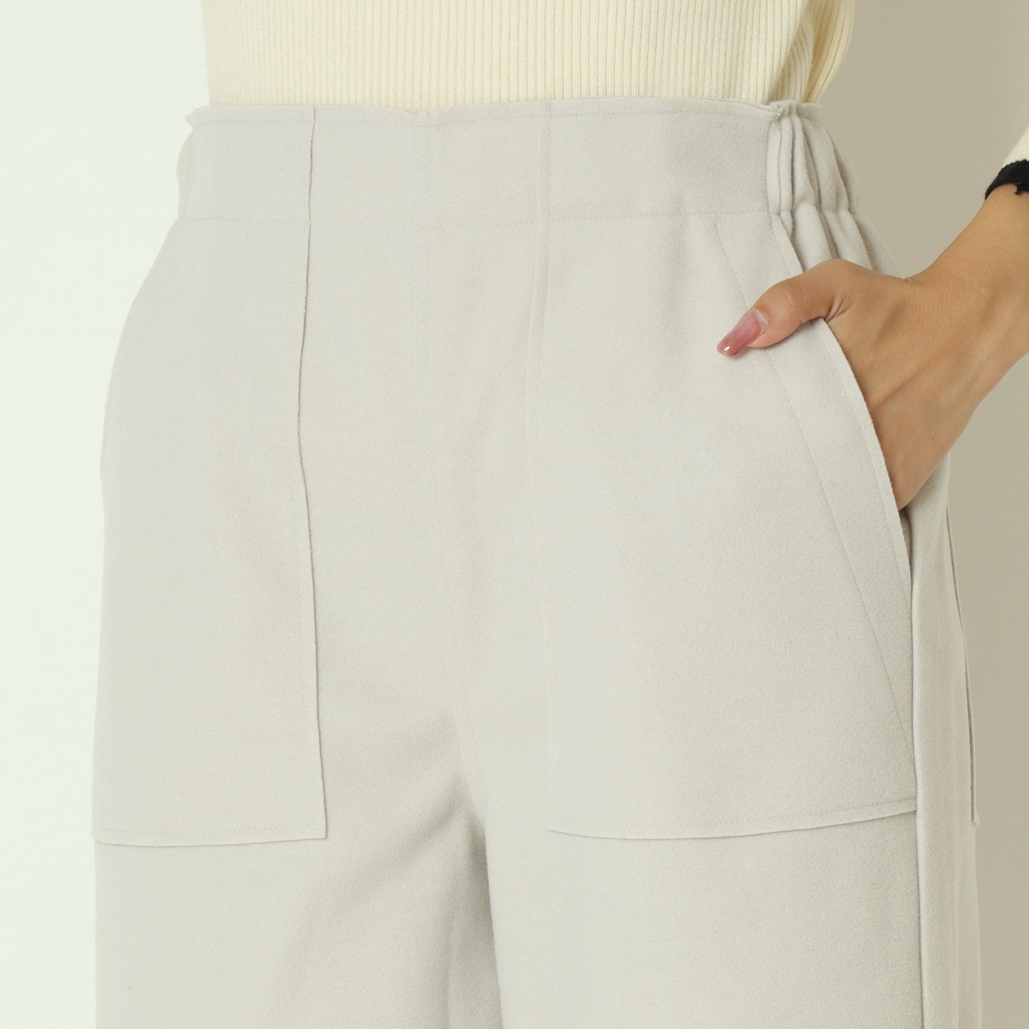 ウールレットワイドパンツ  55096500