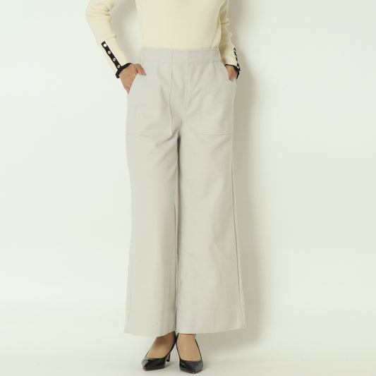 ウールレットワイドパンツ  55096500