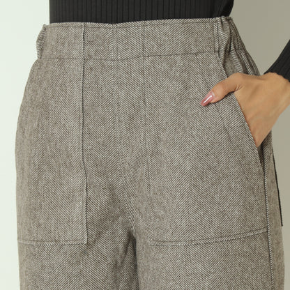 ウールレットワイドパンツ  55096502