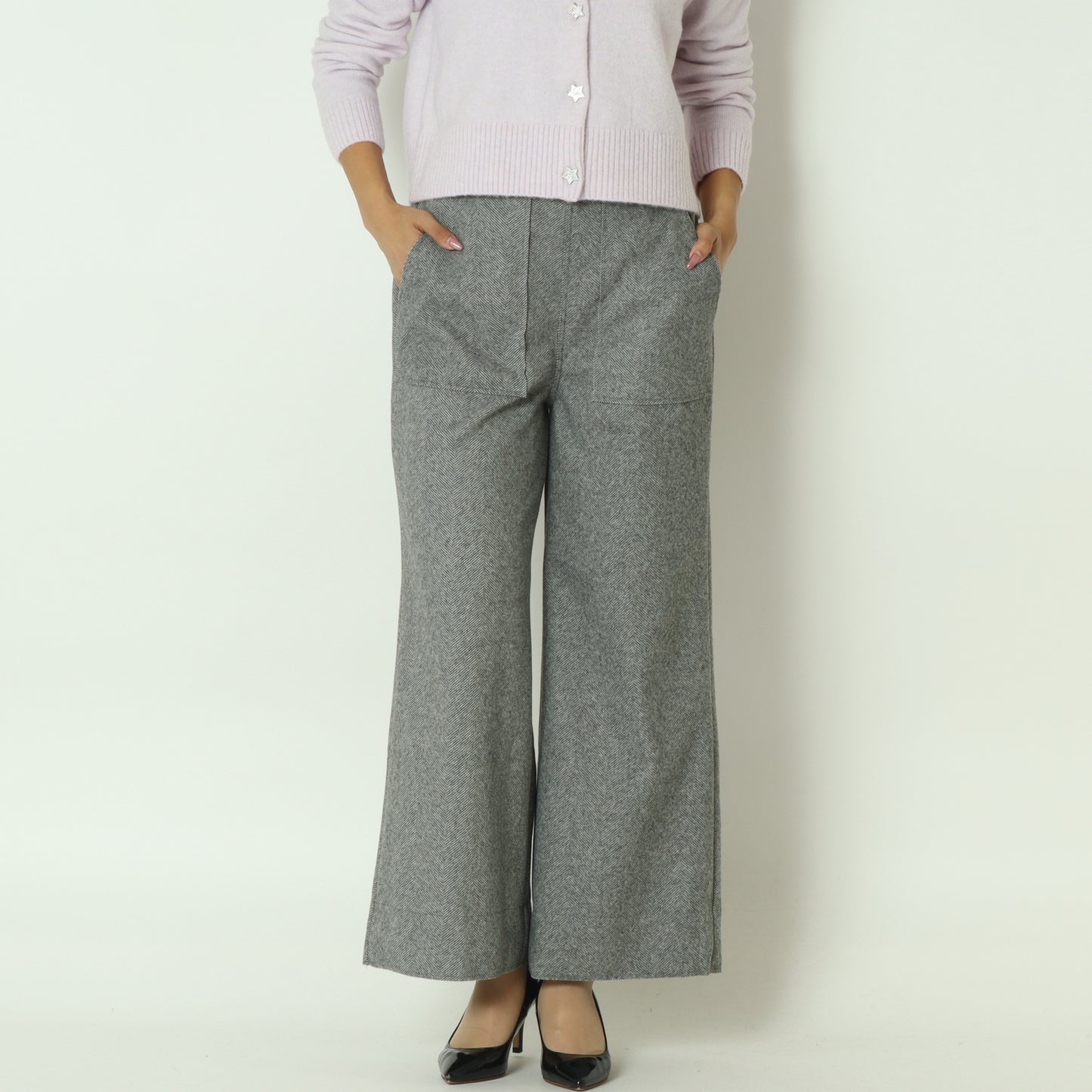 ウールレットワイドパンツ  55096502