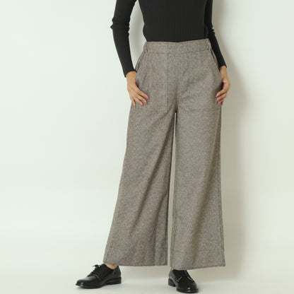 ウールレットワイドパンツ  55096502
