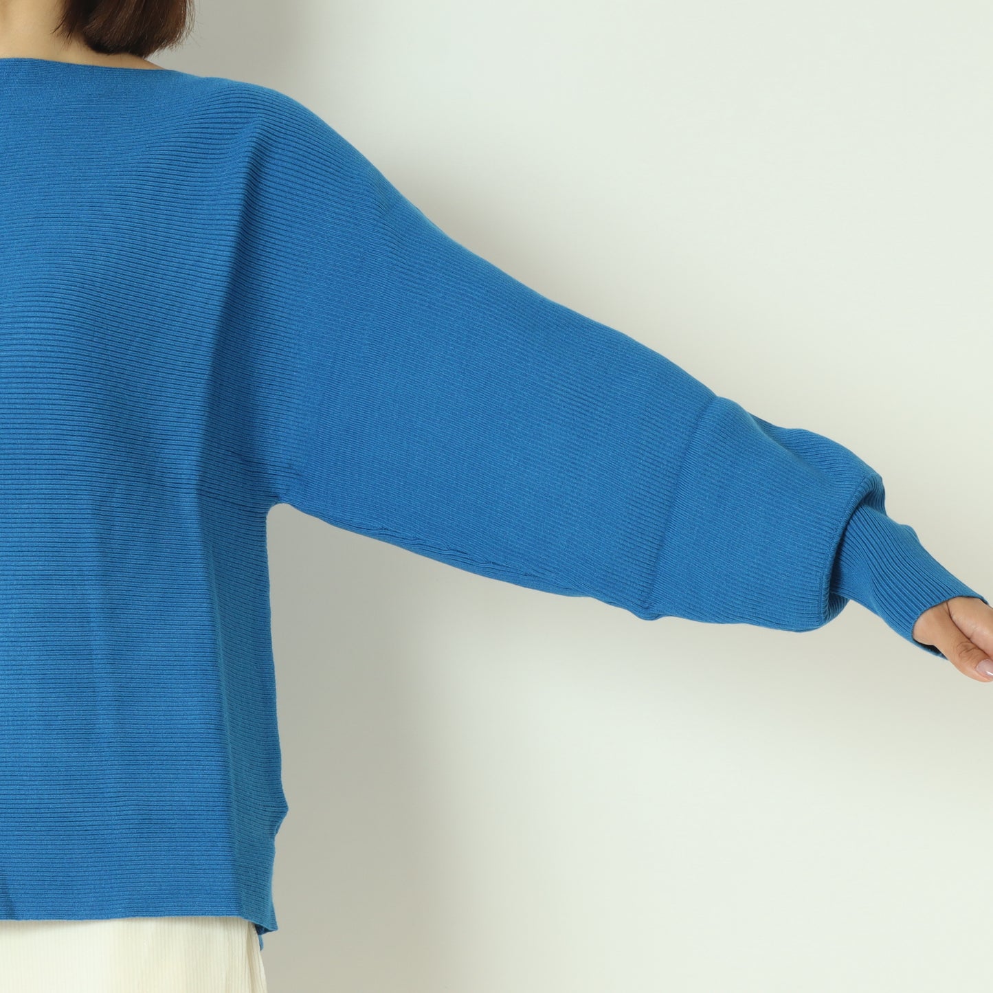 ドルマンスリーブリブ編みニット  55225630
