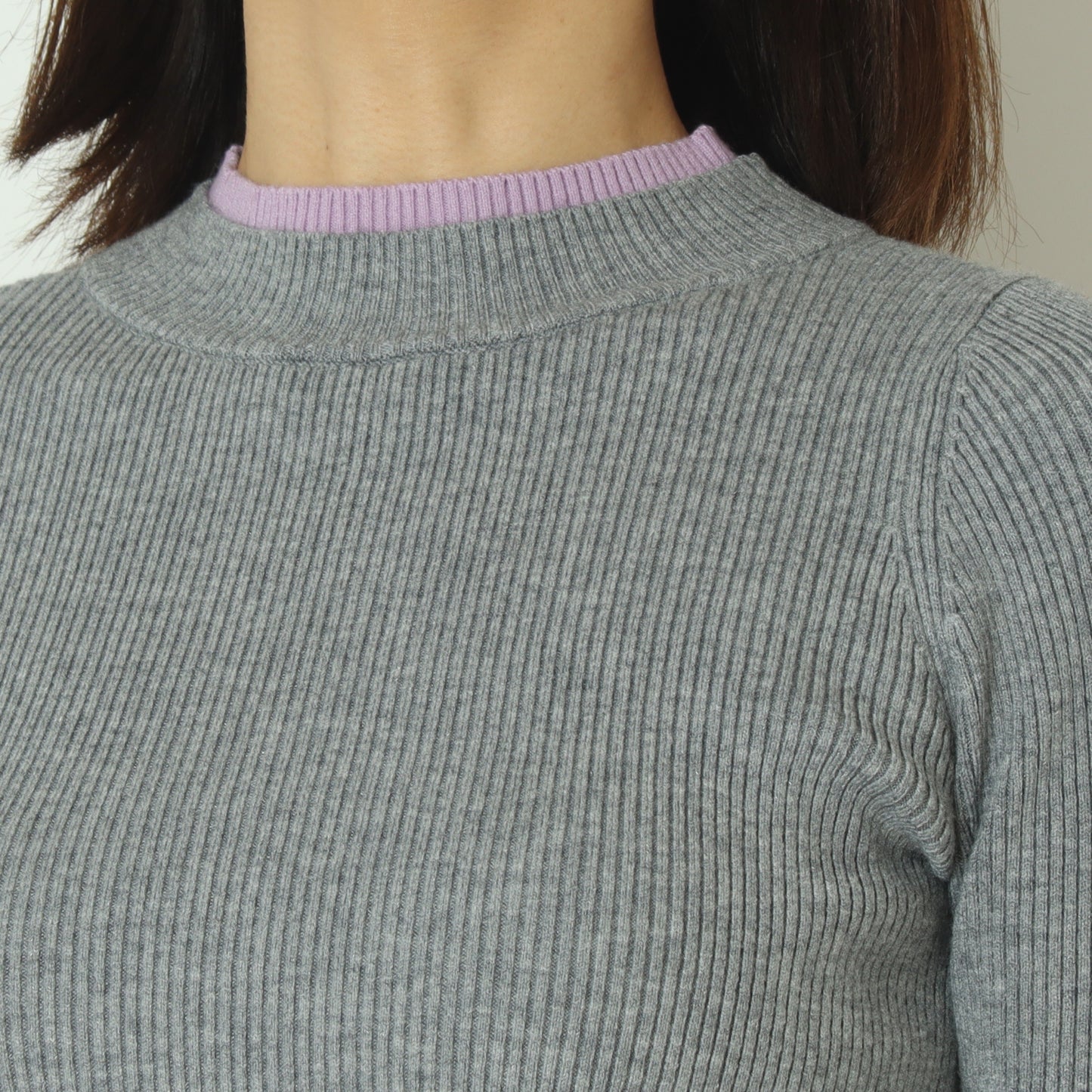 バイカラーリブニット  55295111