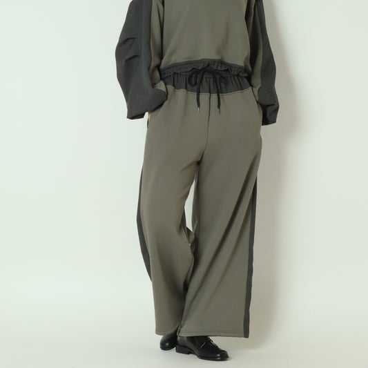 ボンバーヒート×ラナテックサージリメイク風ワイドパンツ　55026541