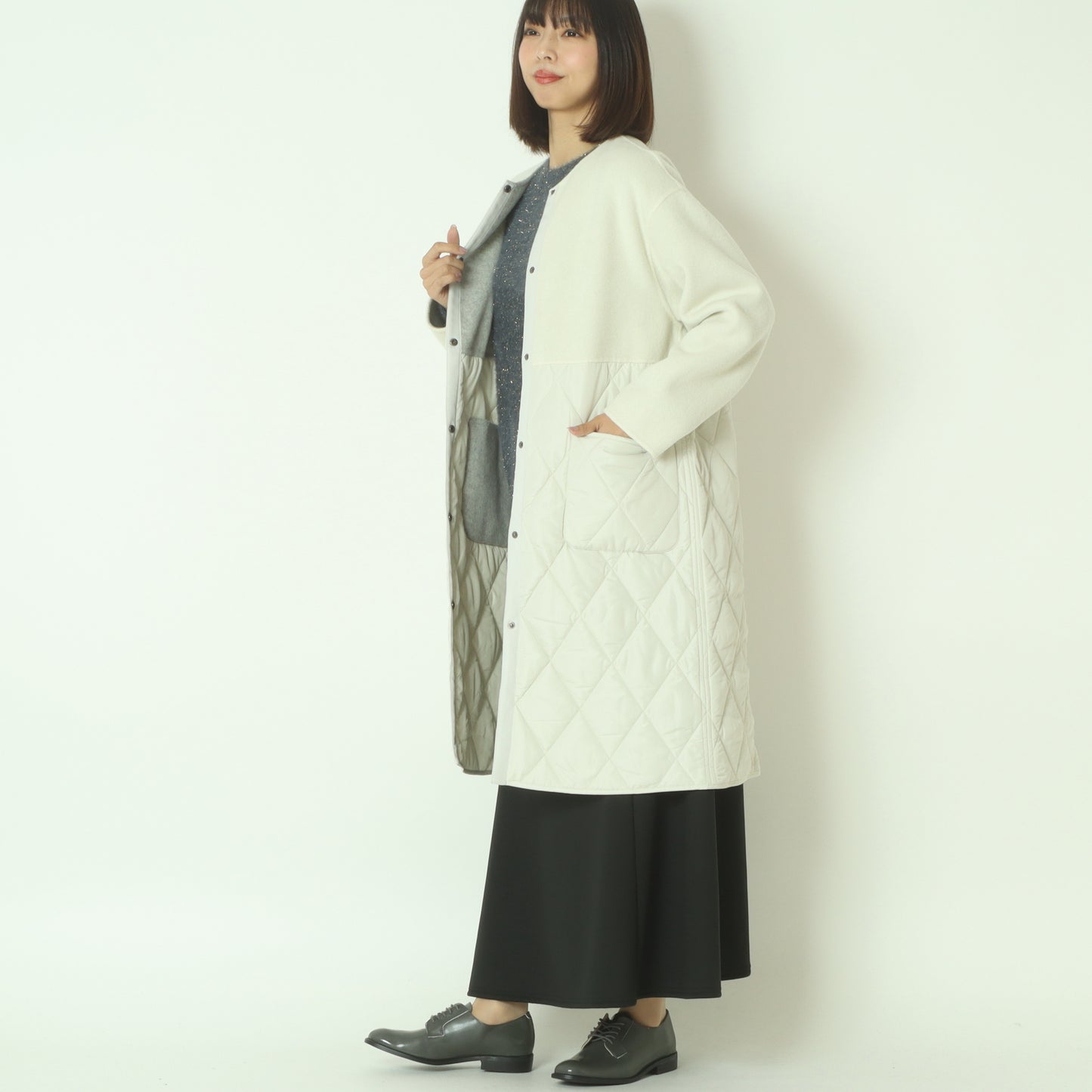 ウール＆キルトリバーシブルコート 55224550