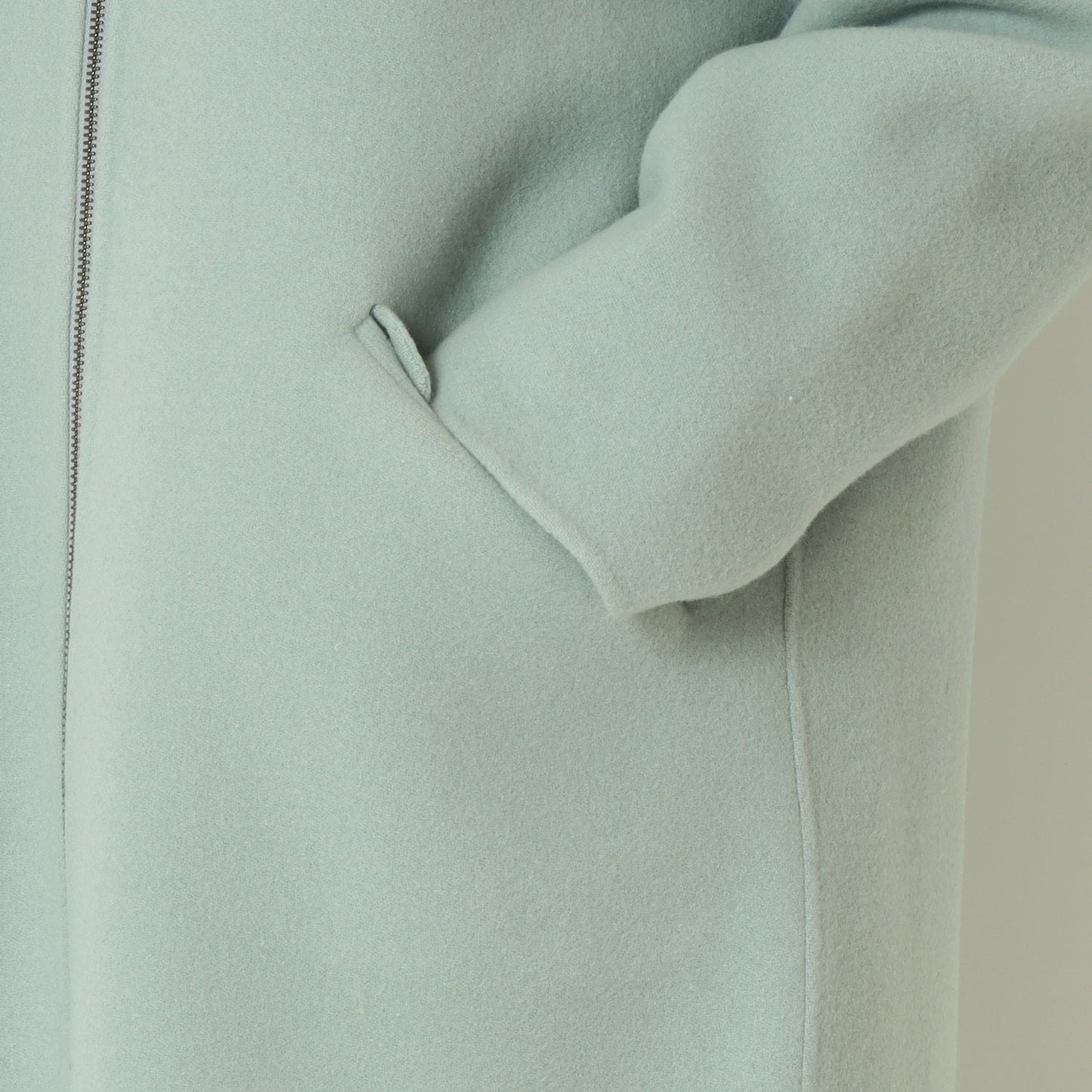 ノーカラーダブルジップロングコート  55224556